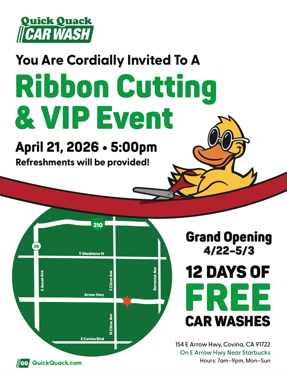 Quick Quack Ribbon Cutting Flyer
